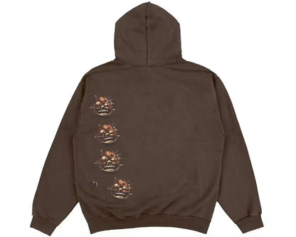 Sweat à capuche “Utopia” merch marron (M) - JIRISU