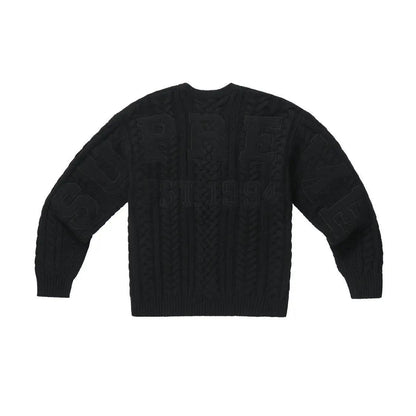 Pull Appliqué Câble Knit sweater Noir - JIRISU