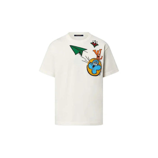 T-shirt Monogram Comics Inatarsia Short-Sleeved Crewneck - JIRISU