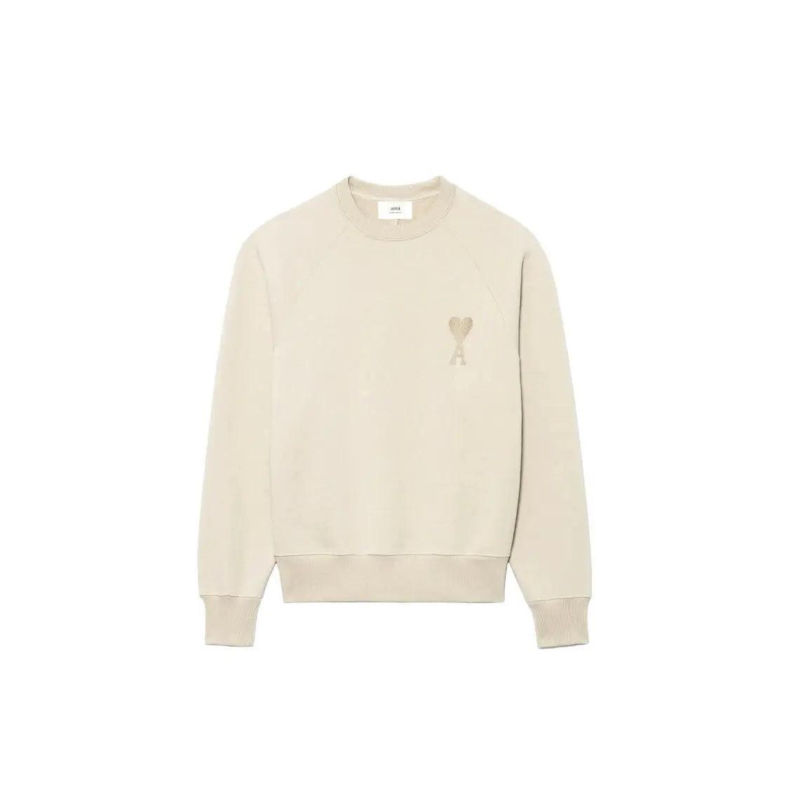 Pull Ami brodé Tonal Boxy Fit Beige - JIRISU