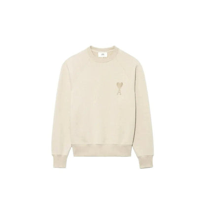 Pull Ami brodé Tonal Boxy Fit Beige - JIRISU