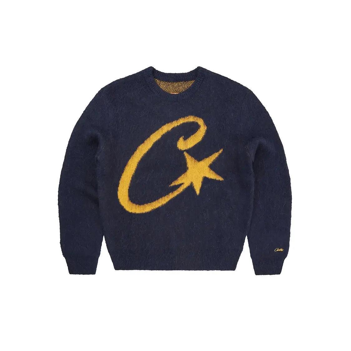 Pull C-Star Mohair Knit Sweater Marine - JIRISU