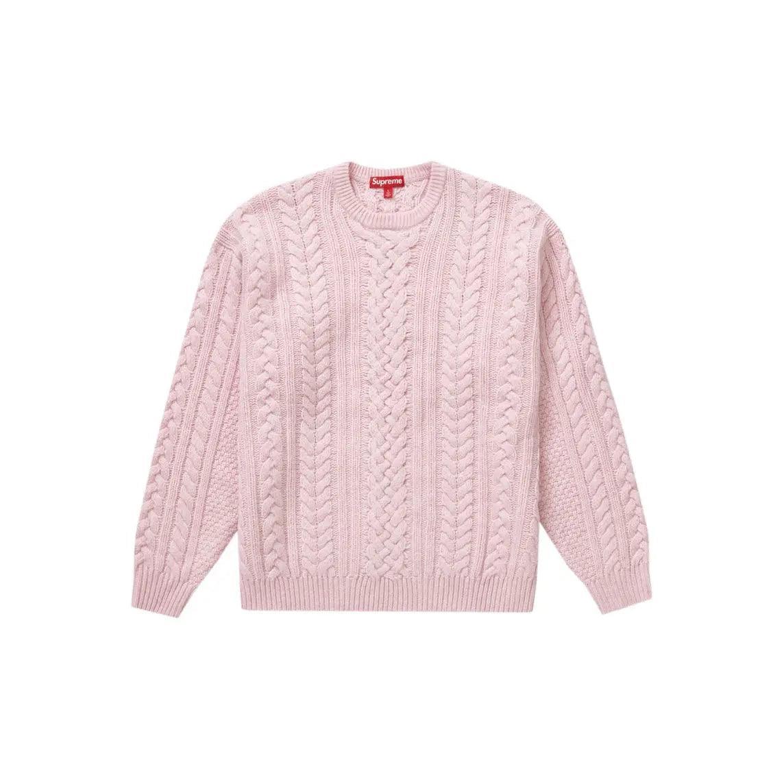 Pull Appliqué Câble Knit sweater Rose - JIRISU