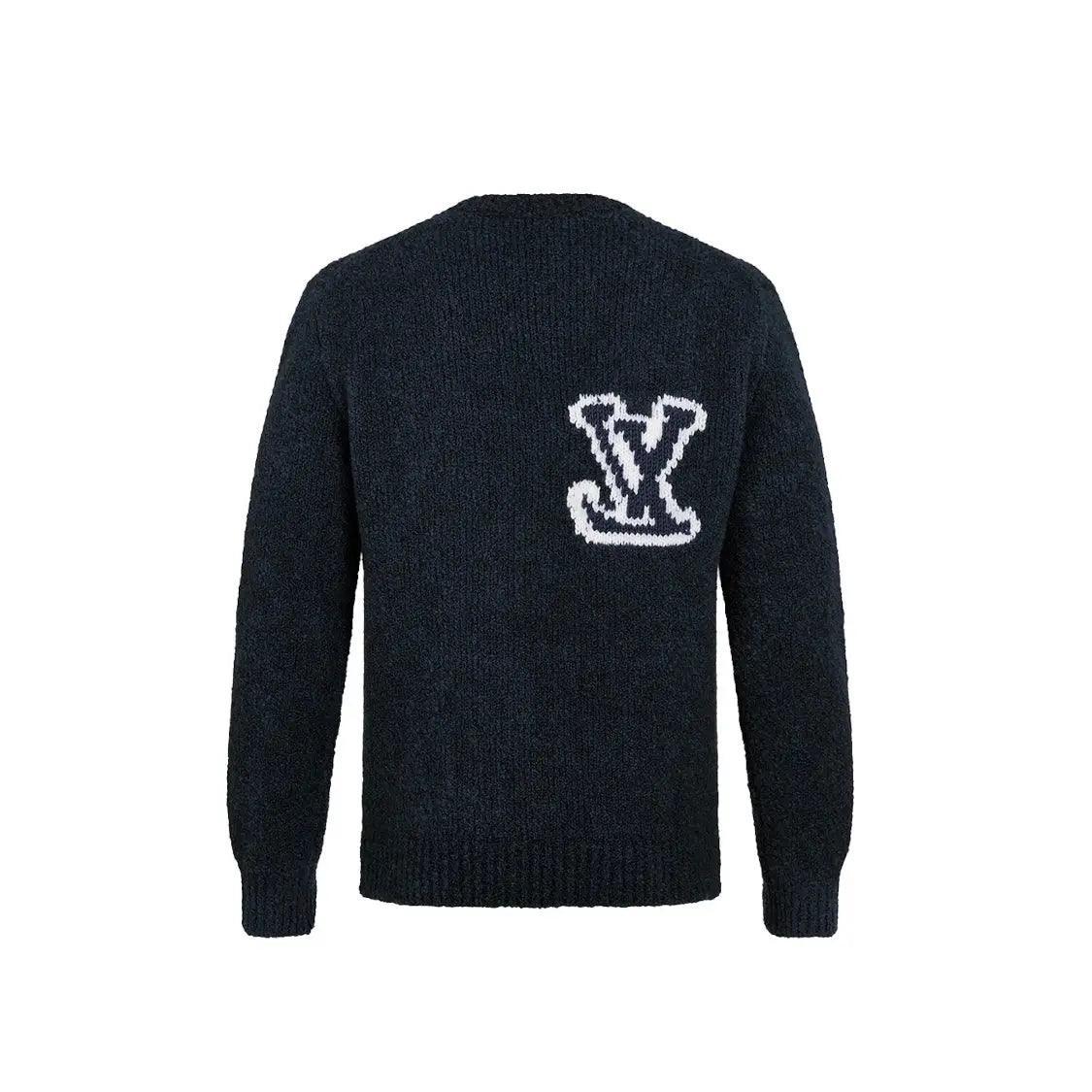 Pull Intarsia Crewneck bleu marine - JIRISU