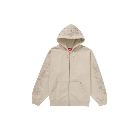 Veste AOI Zipé Hooded Sweat-shirt coloris crème naturel - JIRISU