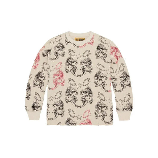 Pull Longsleeve motifs Tigres Waffle Homme - JIRISU