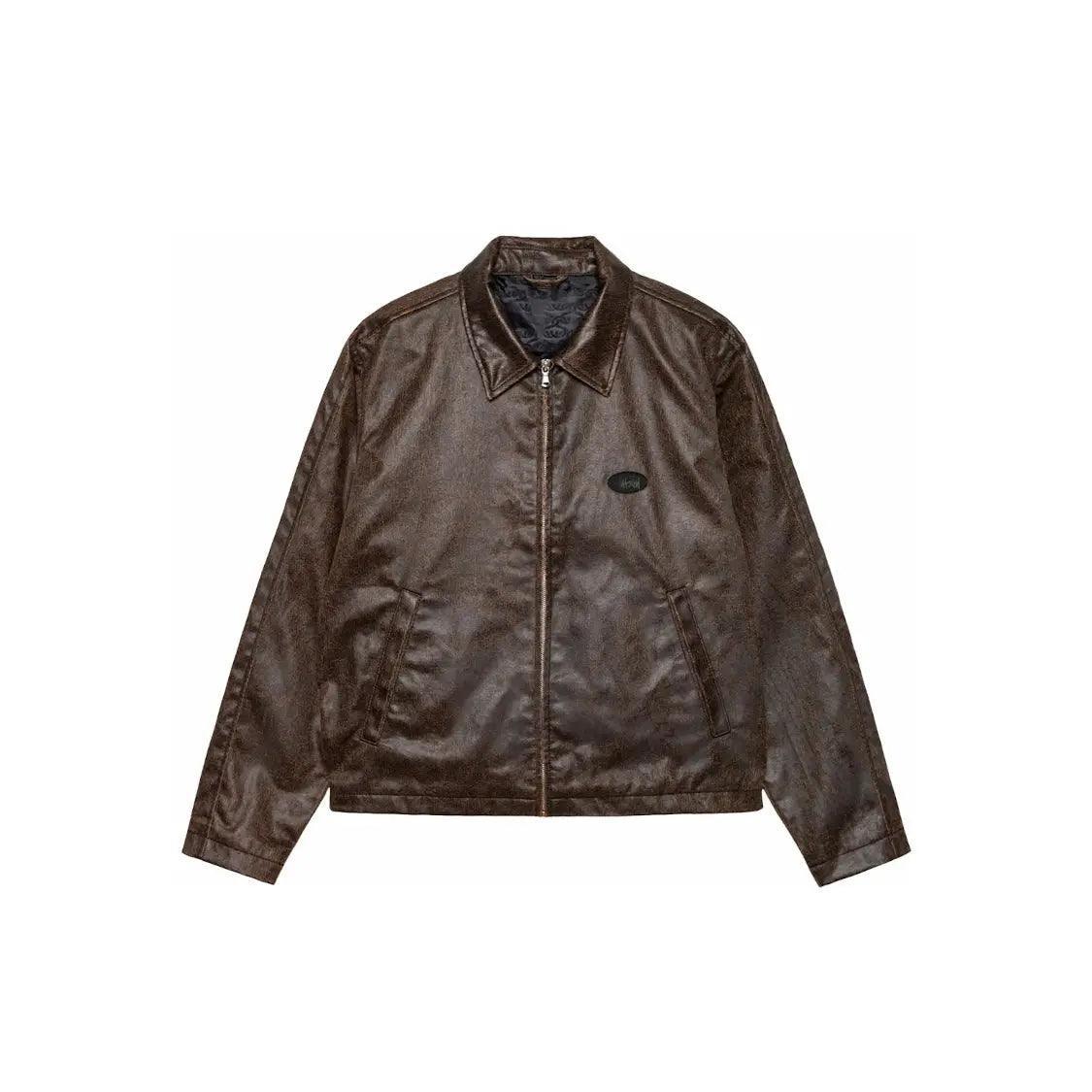 Veste Coated Cotton Club Jacket coloris marron foncé - JIRISU