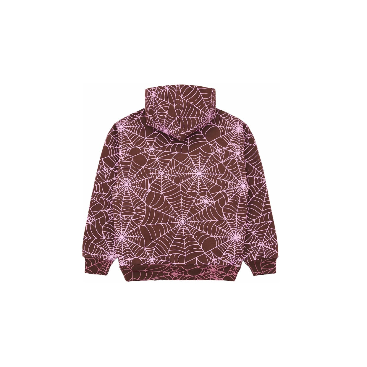 Sp5der Hoodie à Capuche Sweat AOP Coloris Marron motif Toile rose - JIRISU