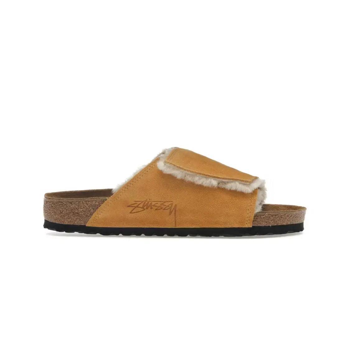 Sandales lame en peau de mouton Solana Shearling coloris Caramel - JIRISU