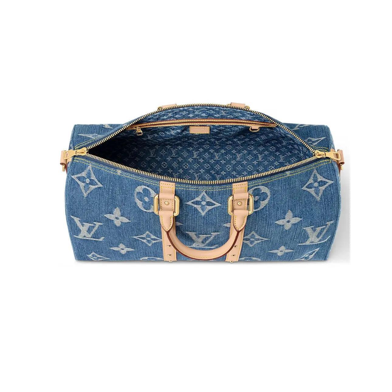 Sac Bandoulière Bleu Denim 45 à motifs monogramme - JIRISU