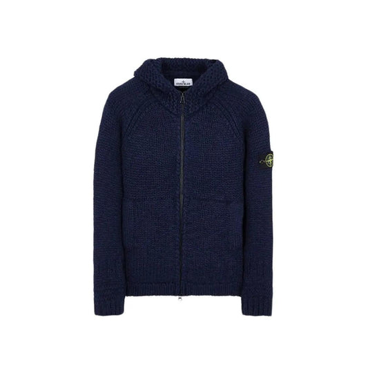 Veste zipé tricoté 544D4 Sweater bleue marine - JIRISU