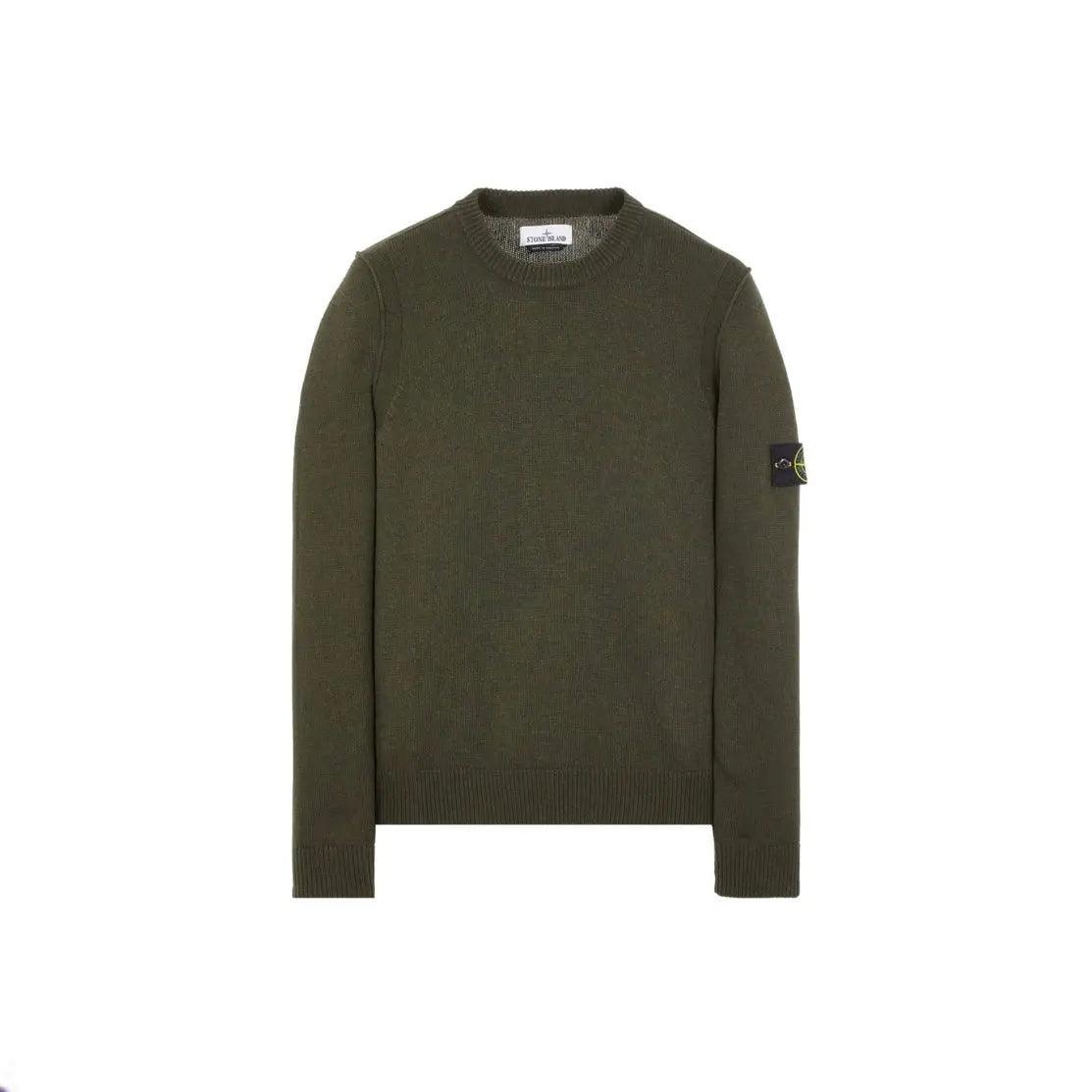 Pull à col rond Tricot 508A3 Vert Olive - JIRISU