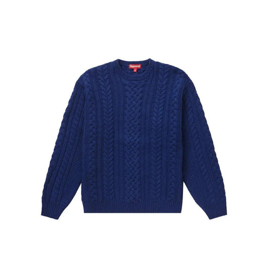 Pull Appliqué Câble Knit sweater Marine - JIRISU