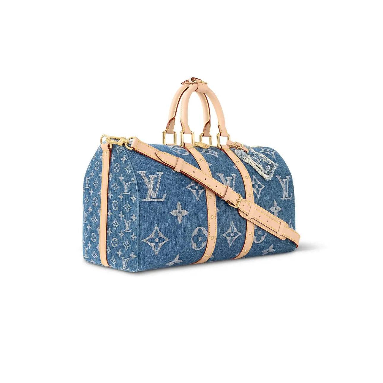 Sac Bandoulière Bleu Denim 45 à motifs monogramme - JIRISU