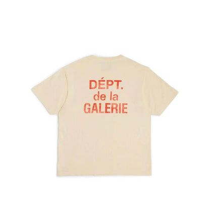 T-shirt logo français crème orange (S) - JIRISU