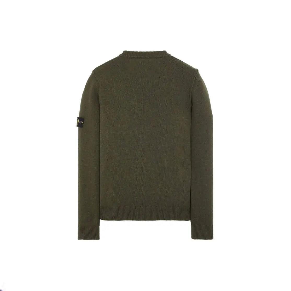 Pull à col rond Tricot 508A3 Vert Olive - JIRISU