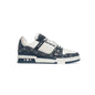 Sneakers Trainer monogramme denim bleu/blanc - JIRISU