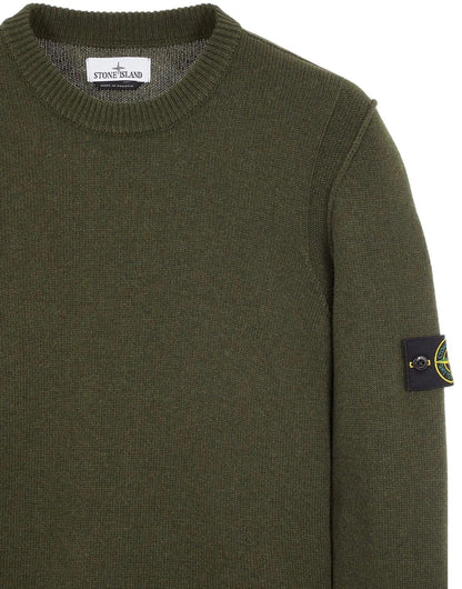 Pull à col rond Tricot 508A3 Vert Olive - JIRISU