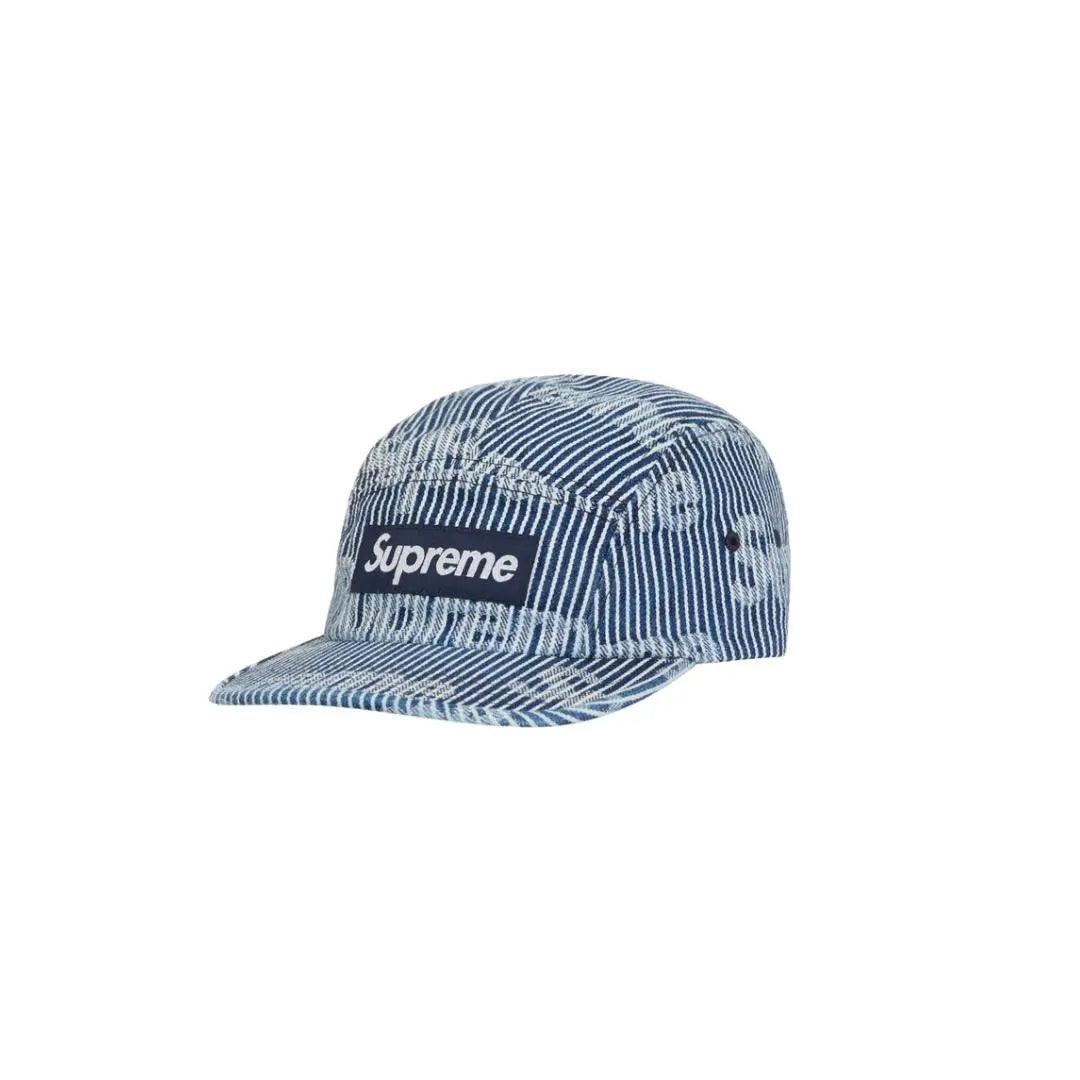 Casquette de camp en Denim SS24 à Rayures coloris bleu - JIRISU